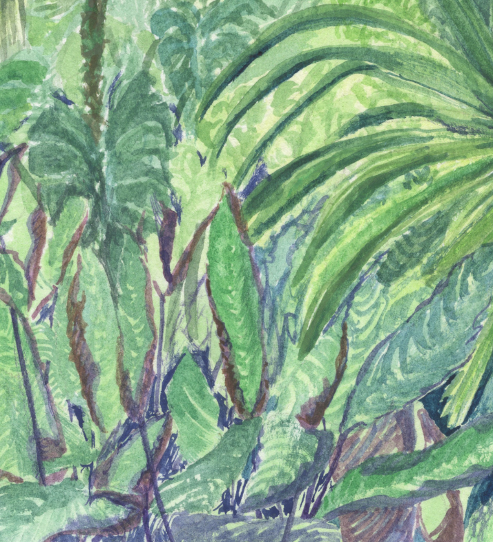 "Cool Palms" Original Watercolor Painting