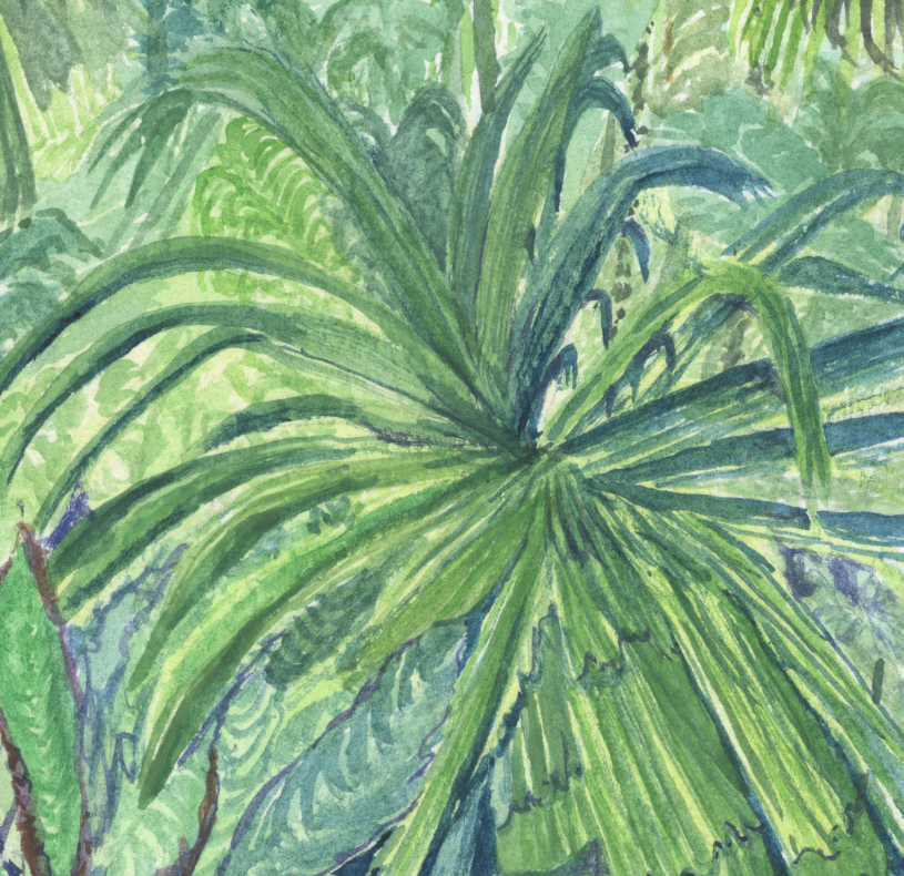 "Cool Palms" Original Watercolor Painting