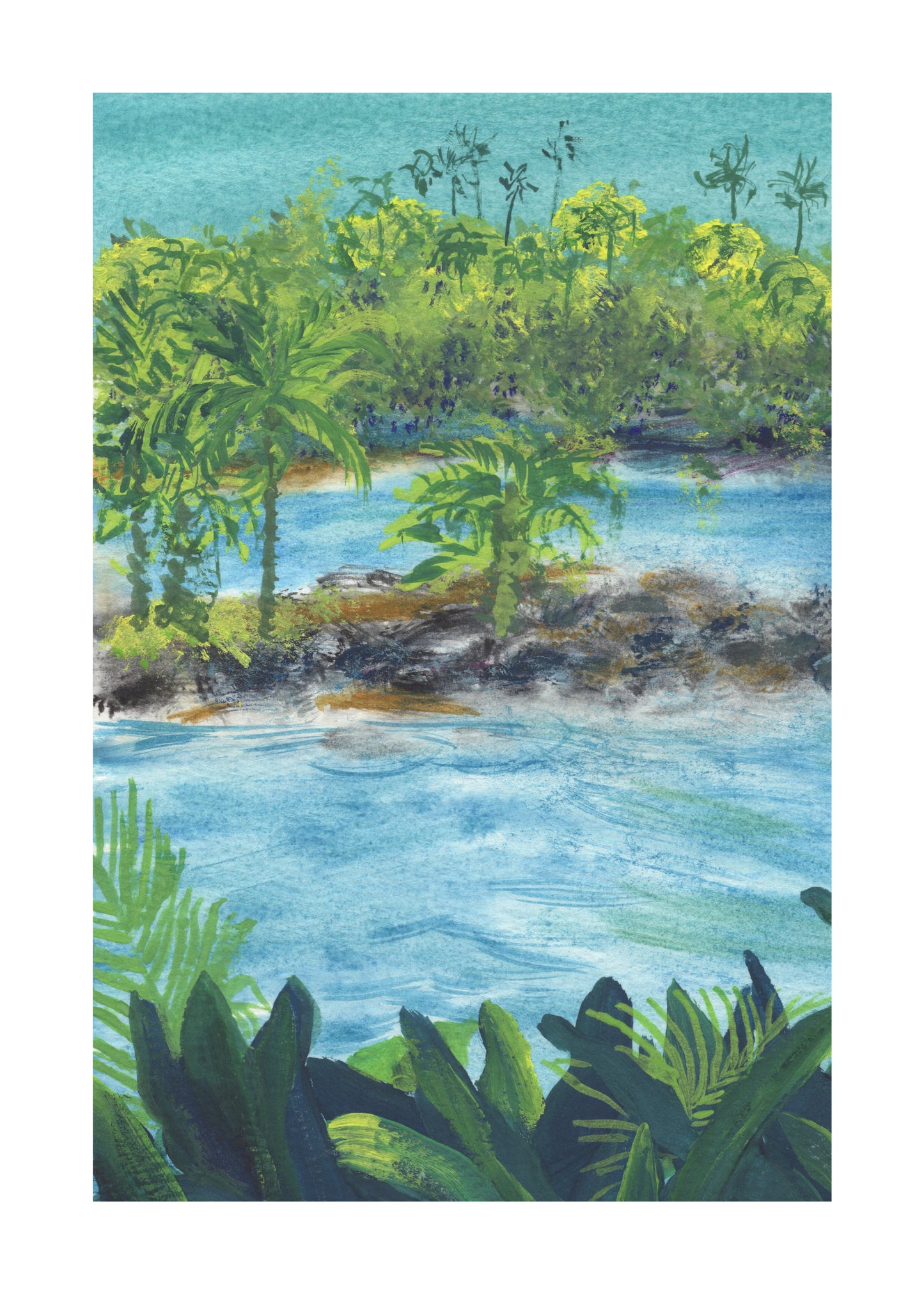 "Legend of Twin Rocks" Original Watercolor Painting
