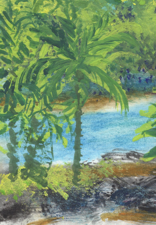 "Legend of Twin Rocks" Original Watercolor Painting