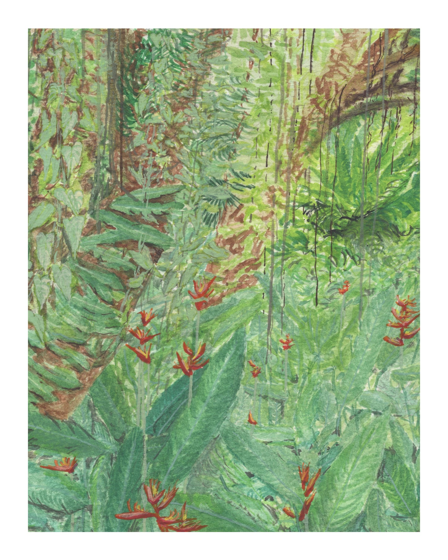 "Birds of Paradise" Original Watercolor Painting