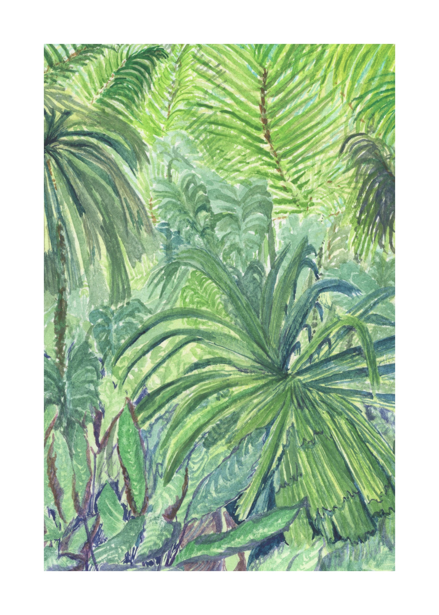 "Cool Palms" Original Watercolor Painting