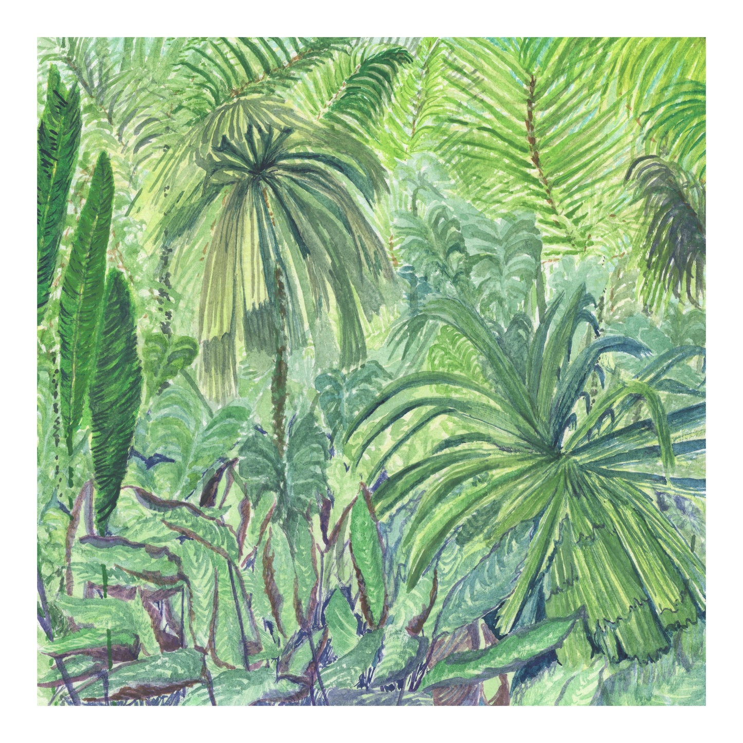 "Cool Palms" Original Watercolor Painting