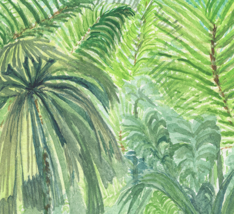"Cool Palms" Original Watercolor Painting